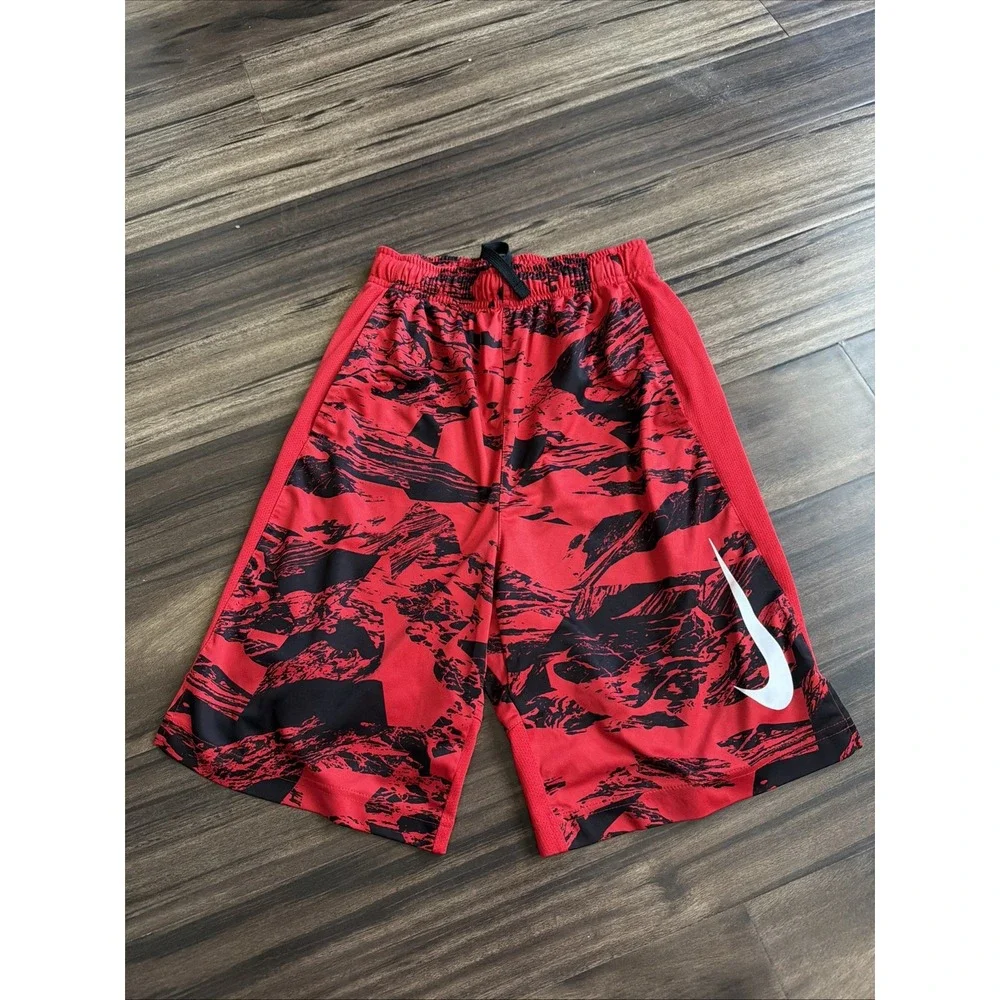 NIKE RED & BLACK BOARD SHORTS BOYS SIZE XL SWIM SURF DRI-FIT FABRIC